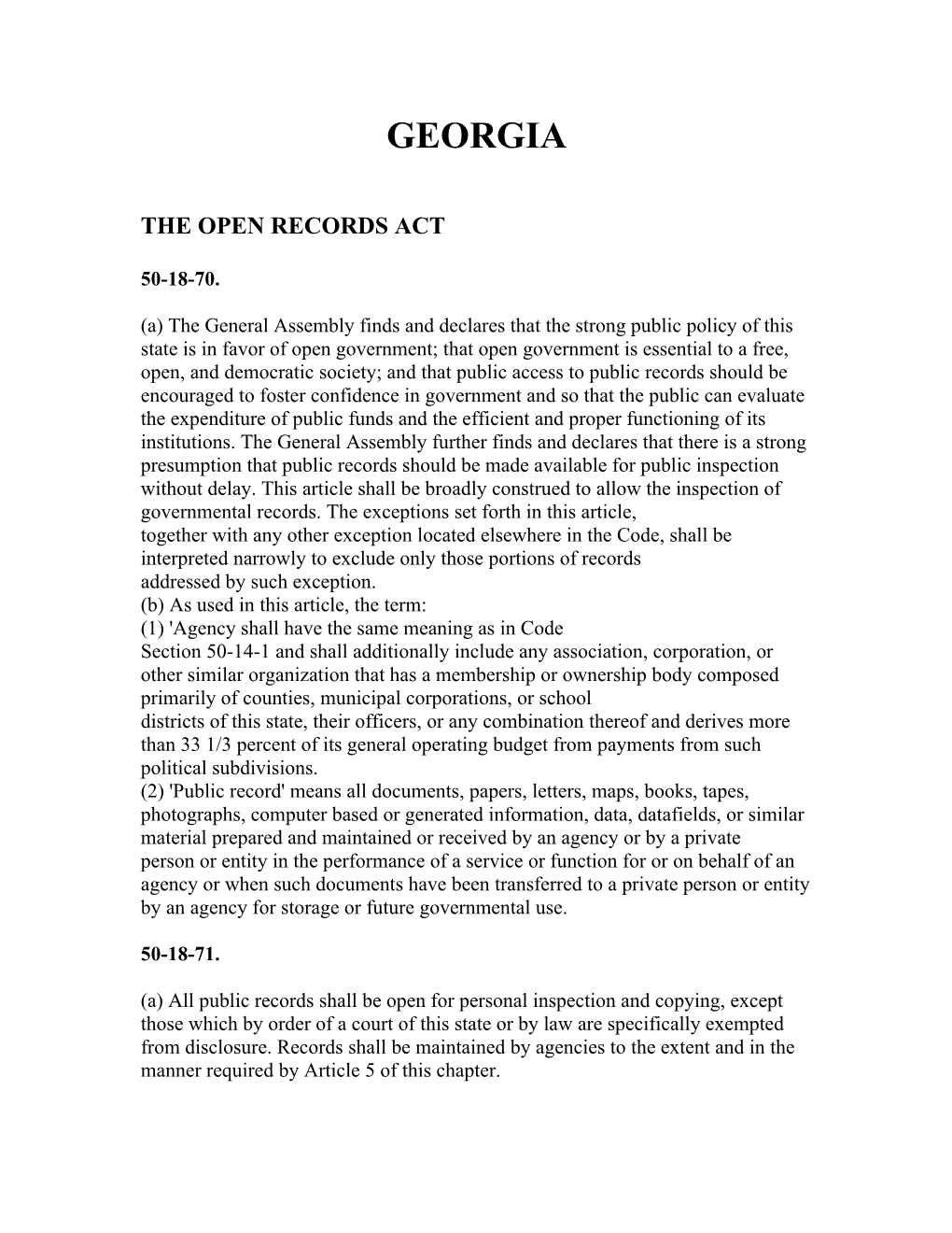 The Open Records Act