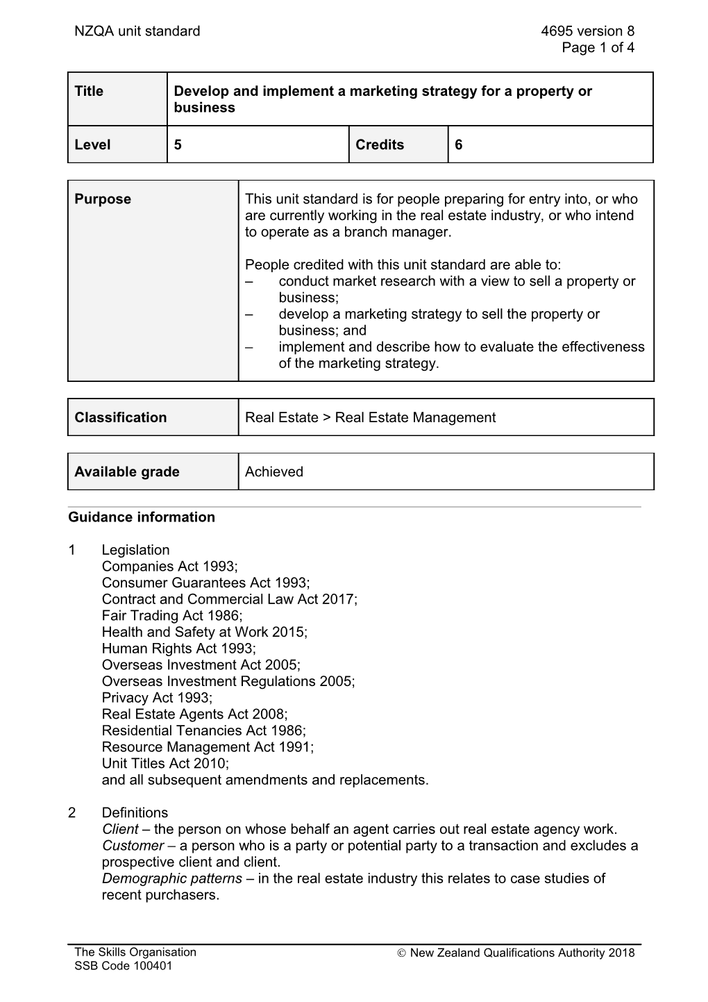 4695 Develop and Implement a Marketing Strategy for a Property Or Business