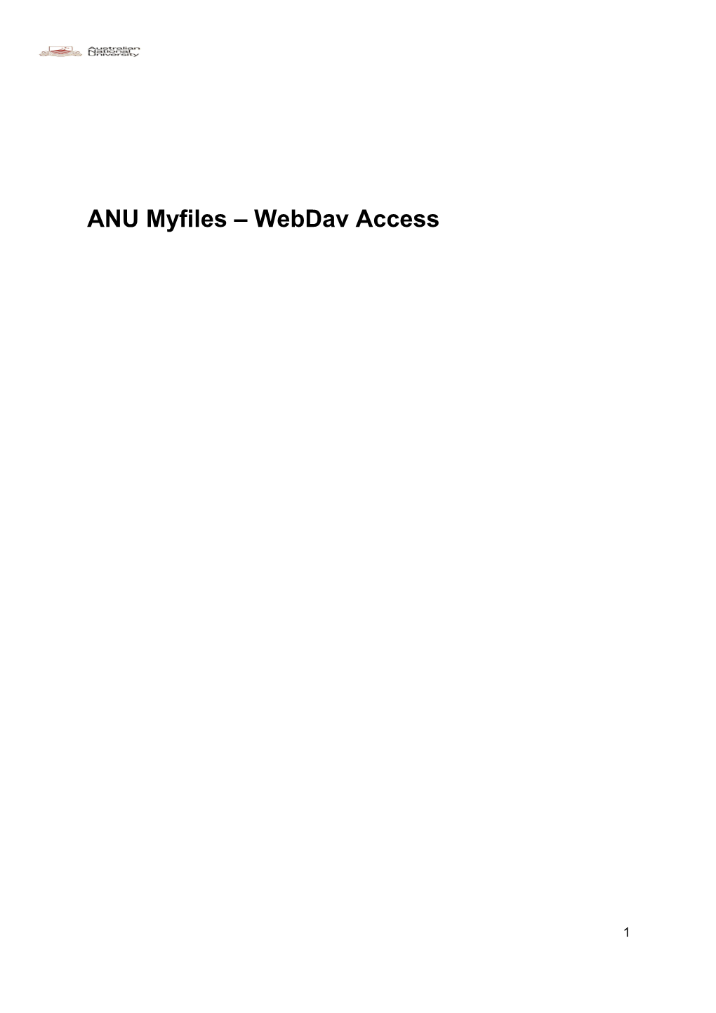 ANU Myfiles Webdav Access