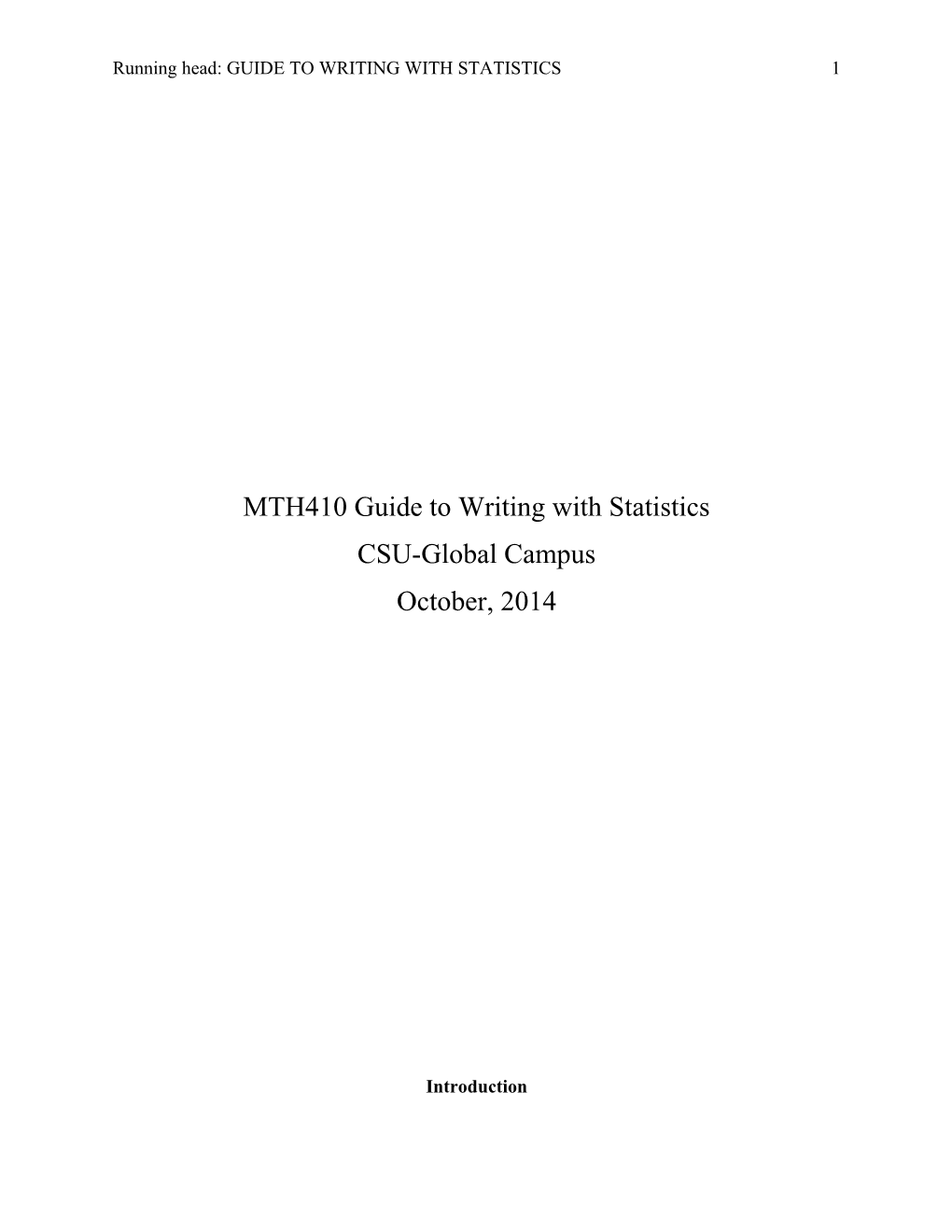 Guide to Writing with Statistics 2