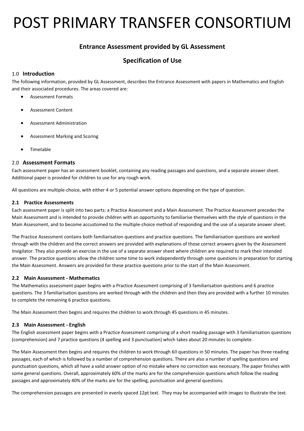 Post Primary Transfer Consortium