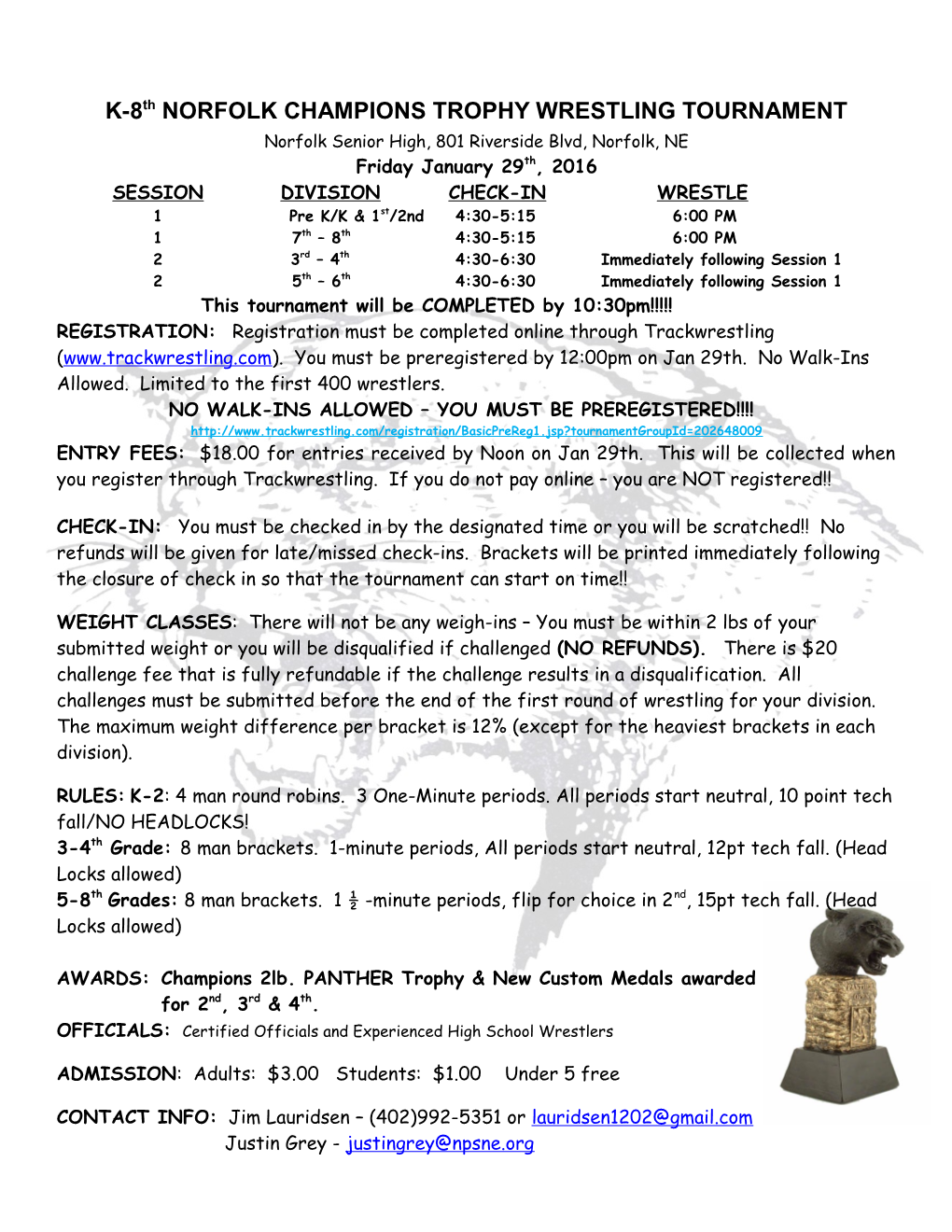 Northeast Nebraska Wrestling Trophy Tournament