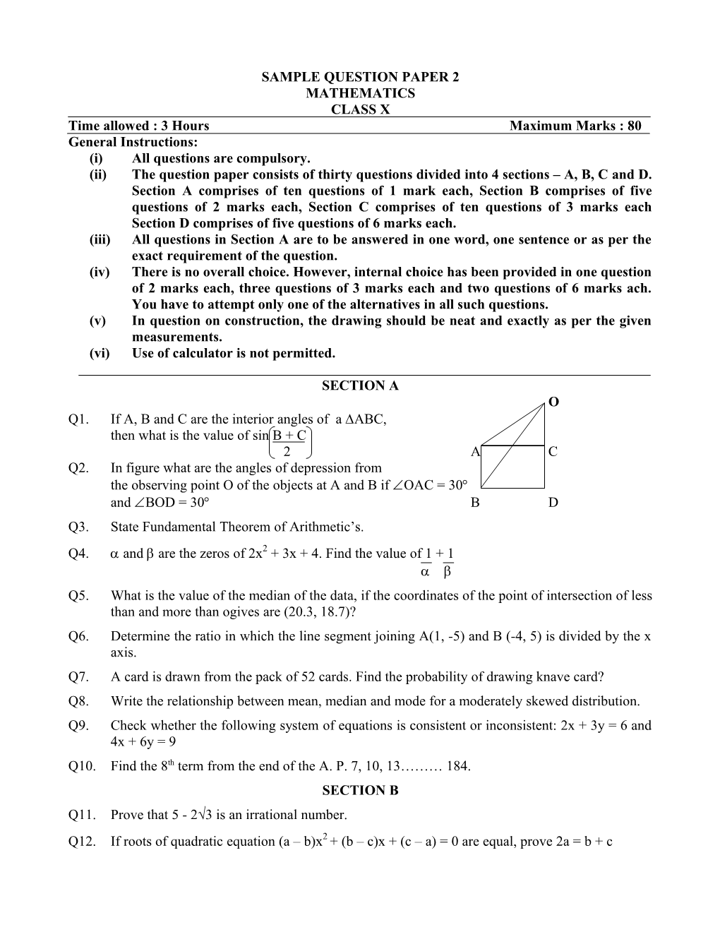 Sample Question Paper 2