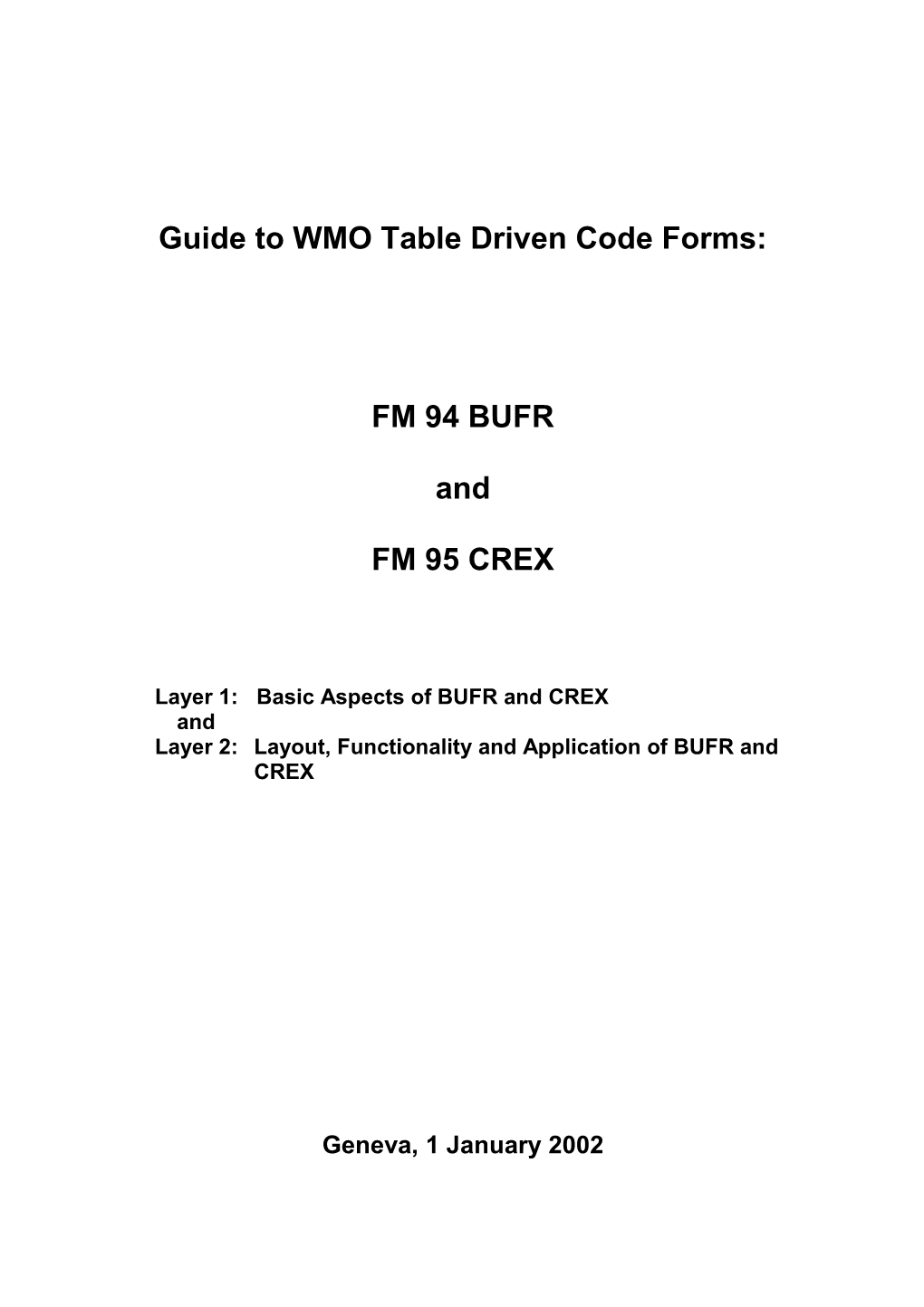 Guide to WMO Table Driven Code Forms