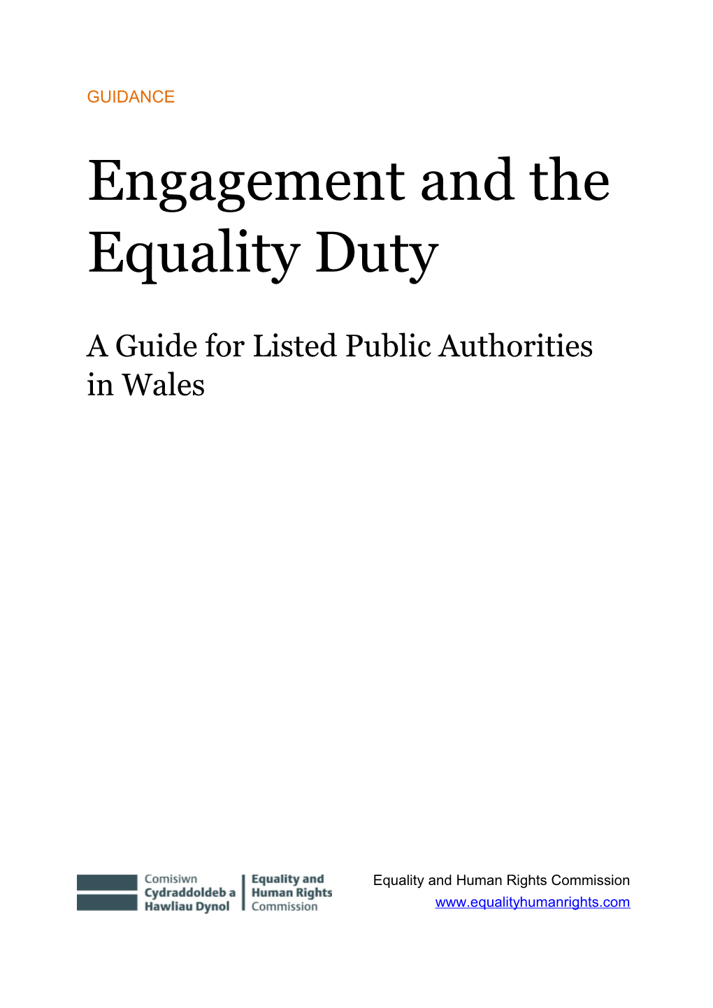 Engagement: a Guide for Listed Public Authorities in Wales