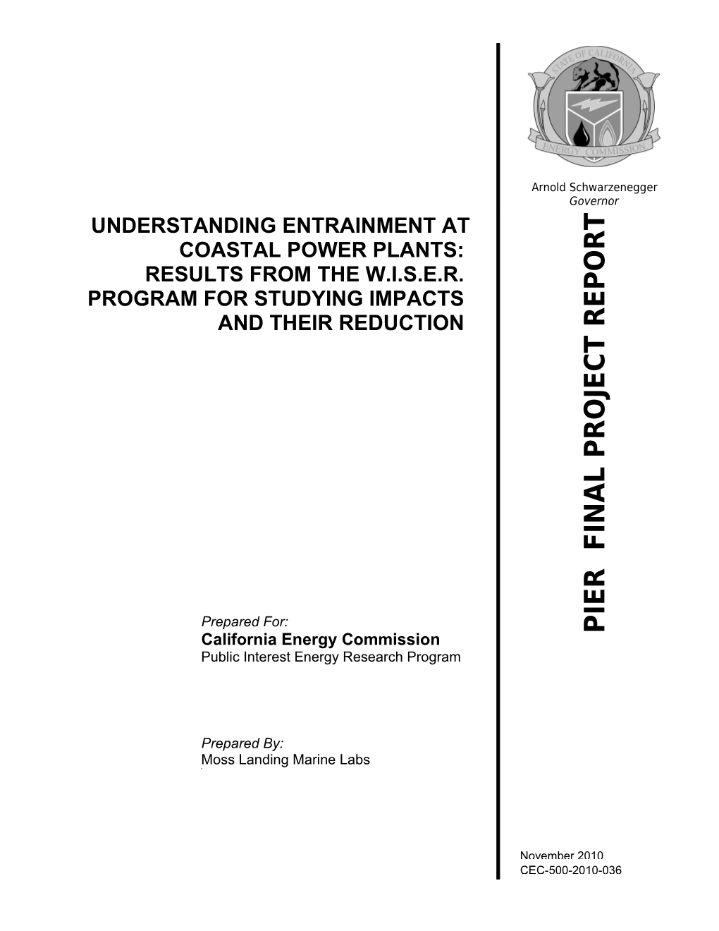 This Report Was Prepared by a California Energy Commission Staff Person. It Does Not Necessarily