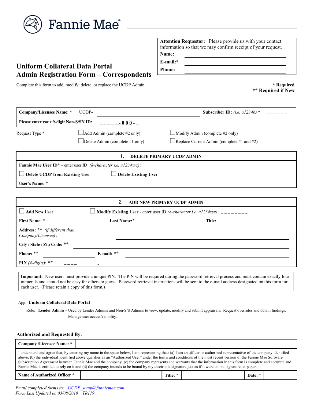 Single Family Shipping and Delivery Applications User Registration Form