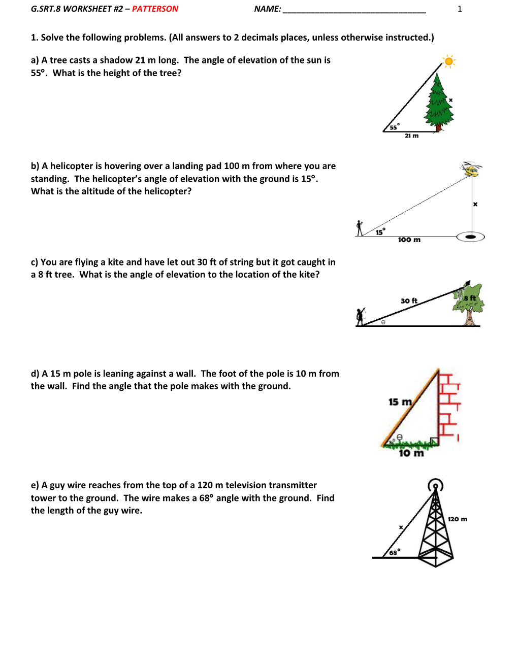 1. Solve the Following Problems. (All Answers to 2 Decimals Places, Unless Otherwise