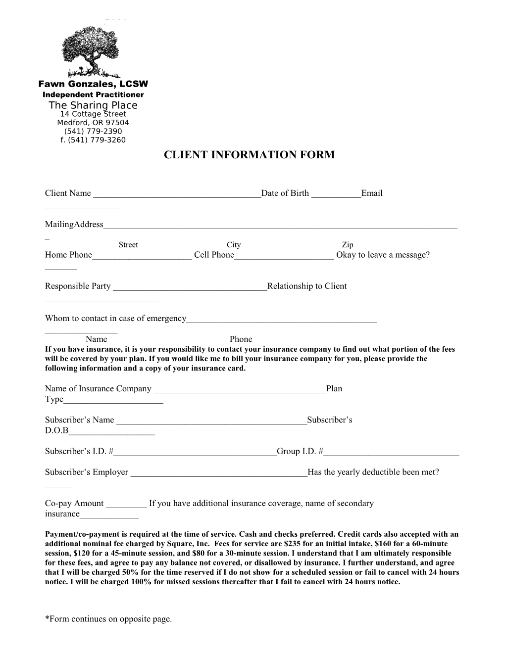 Client Information Form s1