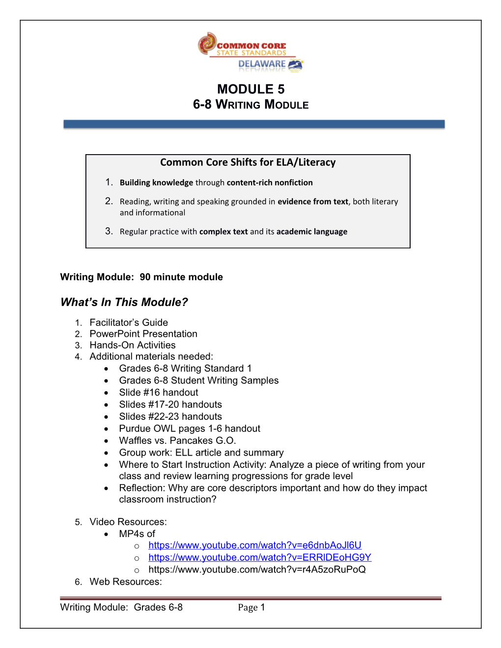 MODULE 5 6-8 Writing Module