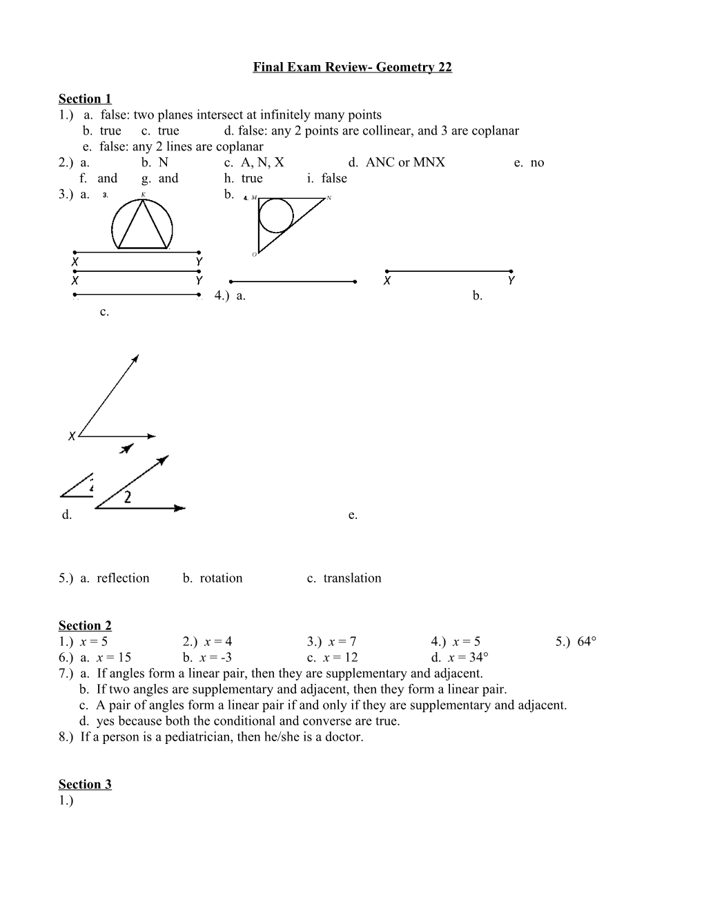 Final Exam Review- Geometry 22