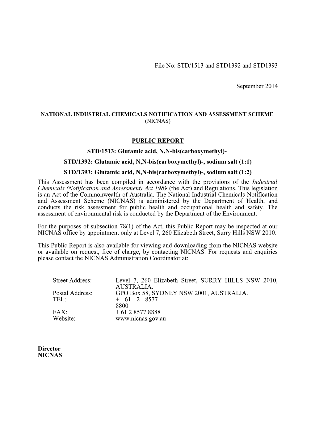 National Industrial Chemicals Notification and Assessment Scheme s1