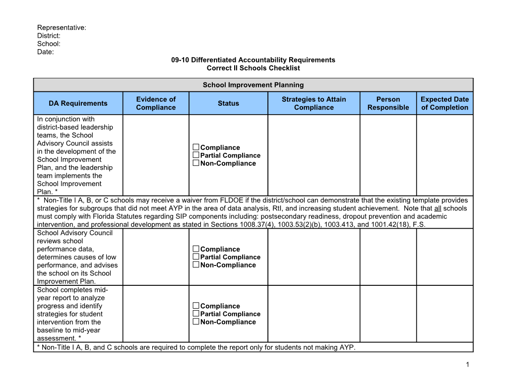 School Improvement Planning