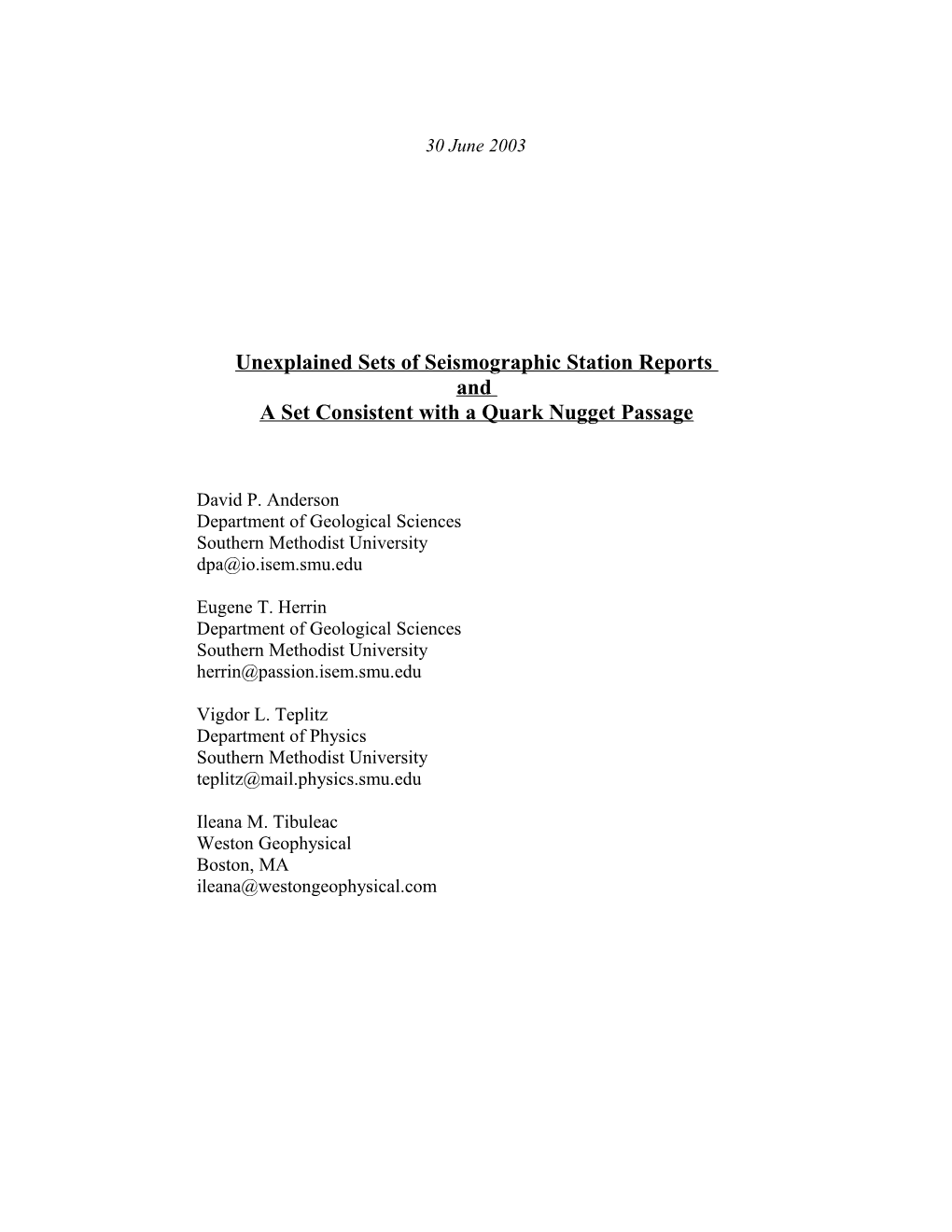 A Candidate Linear Seismic Source from Unassociated Station Reports