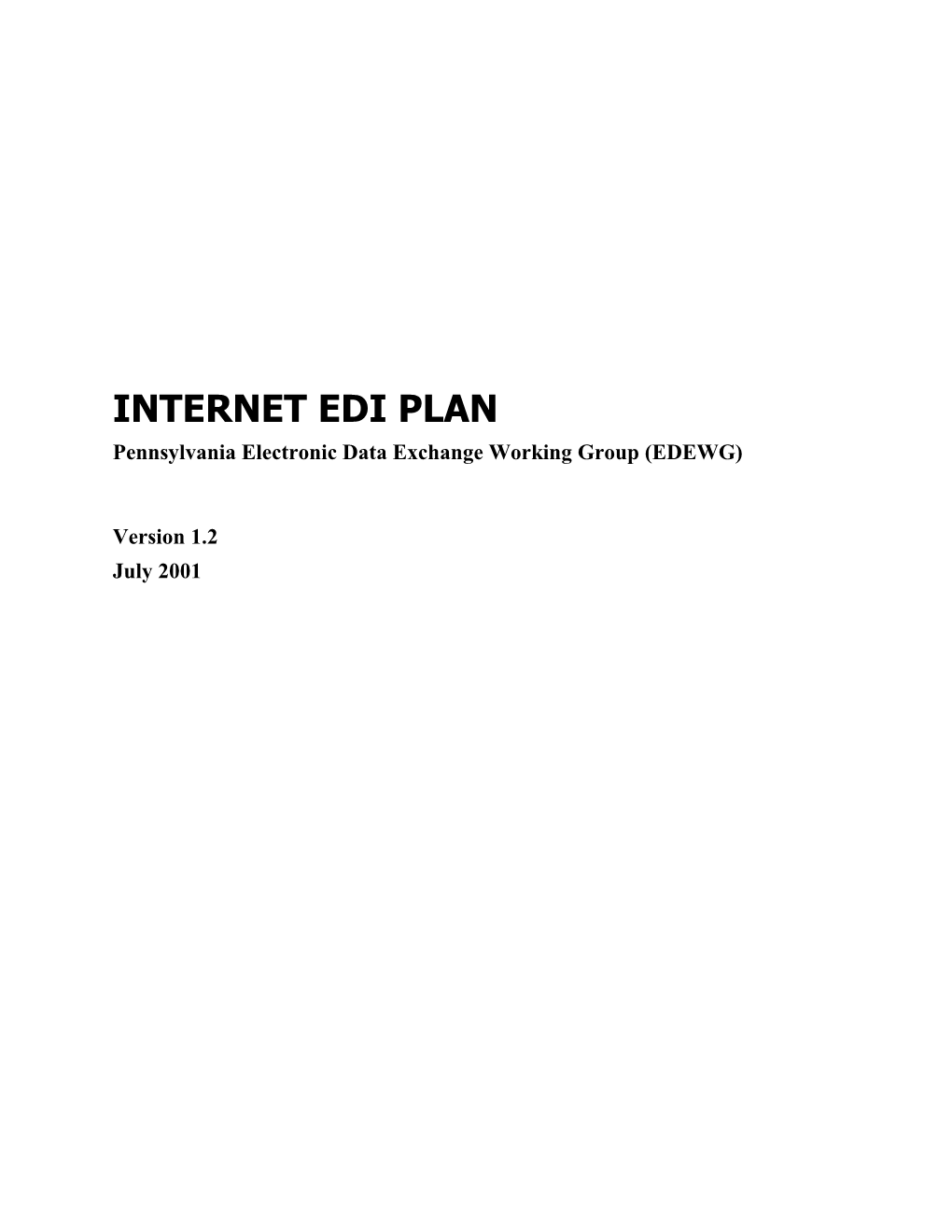 EDEWG Internet EDI Plan