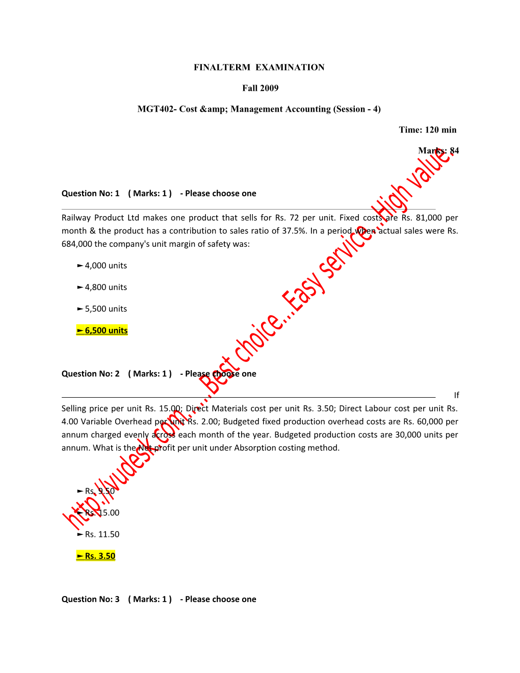 MGT402- Cost &amp; Management Accounting (Session - 4)