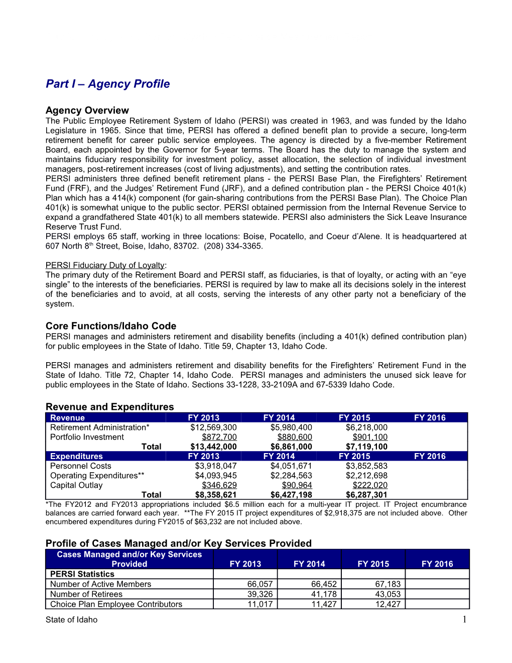 Part I Agency Profile s2