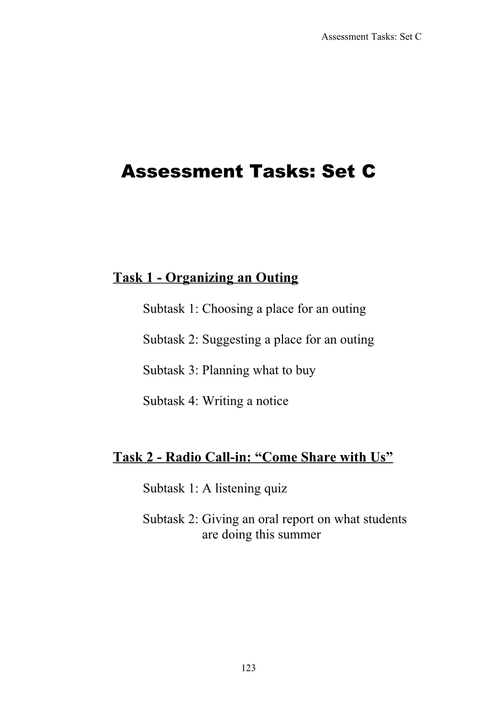 Task-Based Assessment for Learning