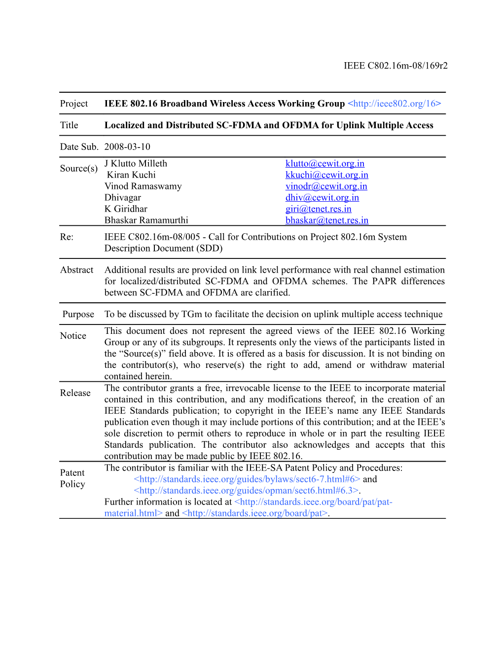 Localized and Distributed SC-FDMA and OFDMA for Uplink Multiple Access