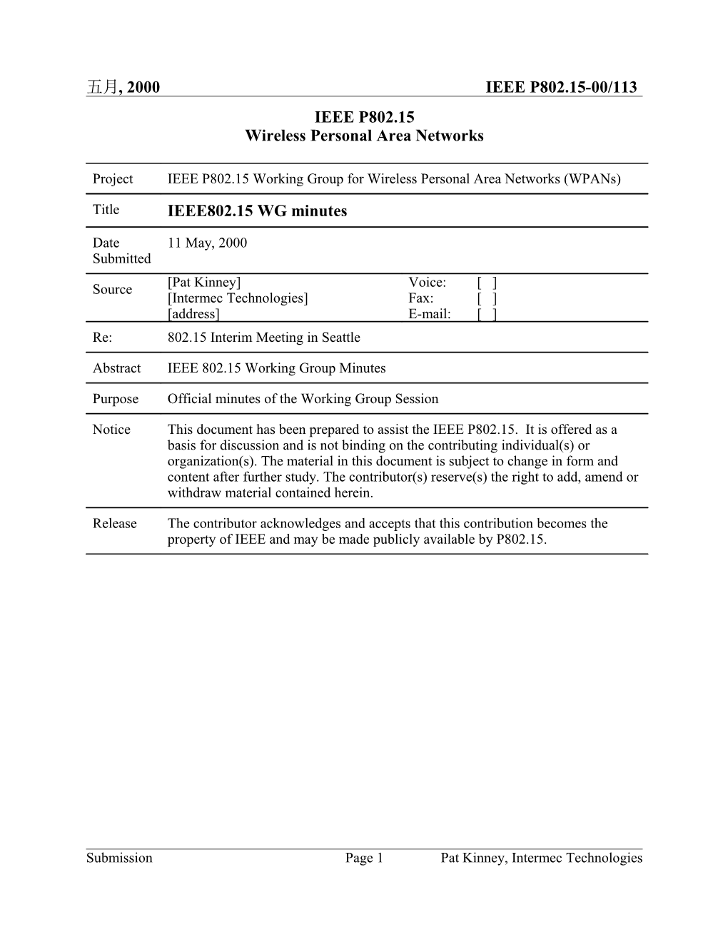 Wireless Personal Area Networks s10