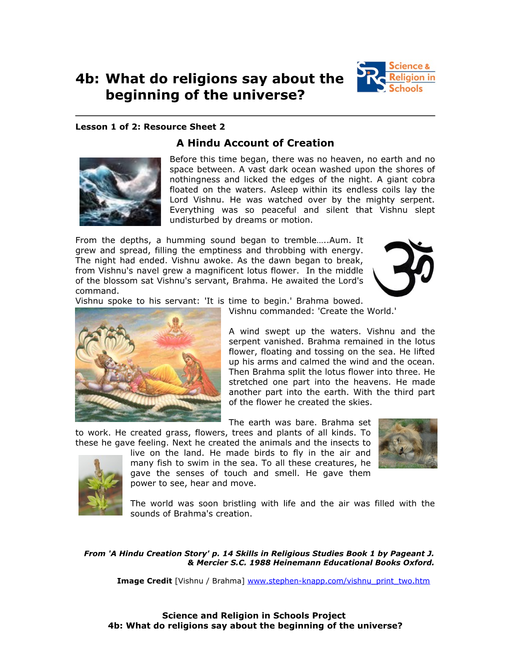 4B: What Do Religions Say About the Beginning of the Universe?