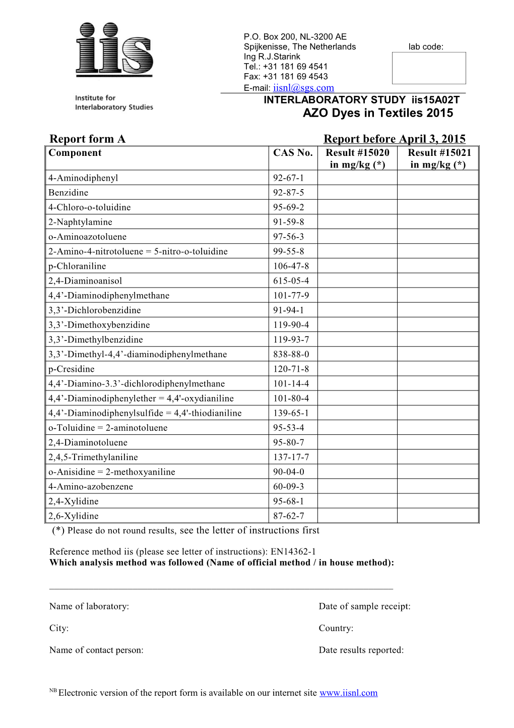 Report Form Areport Beforeapril 3, 2015