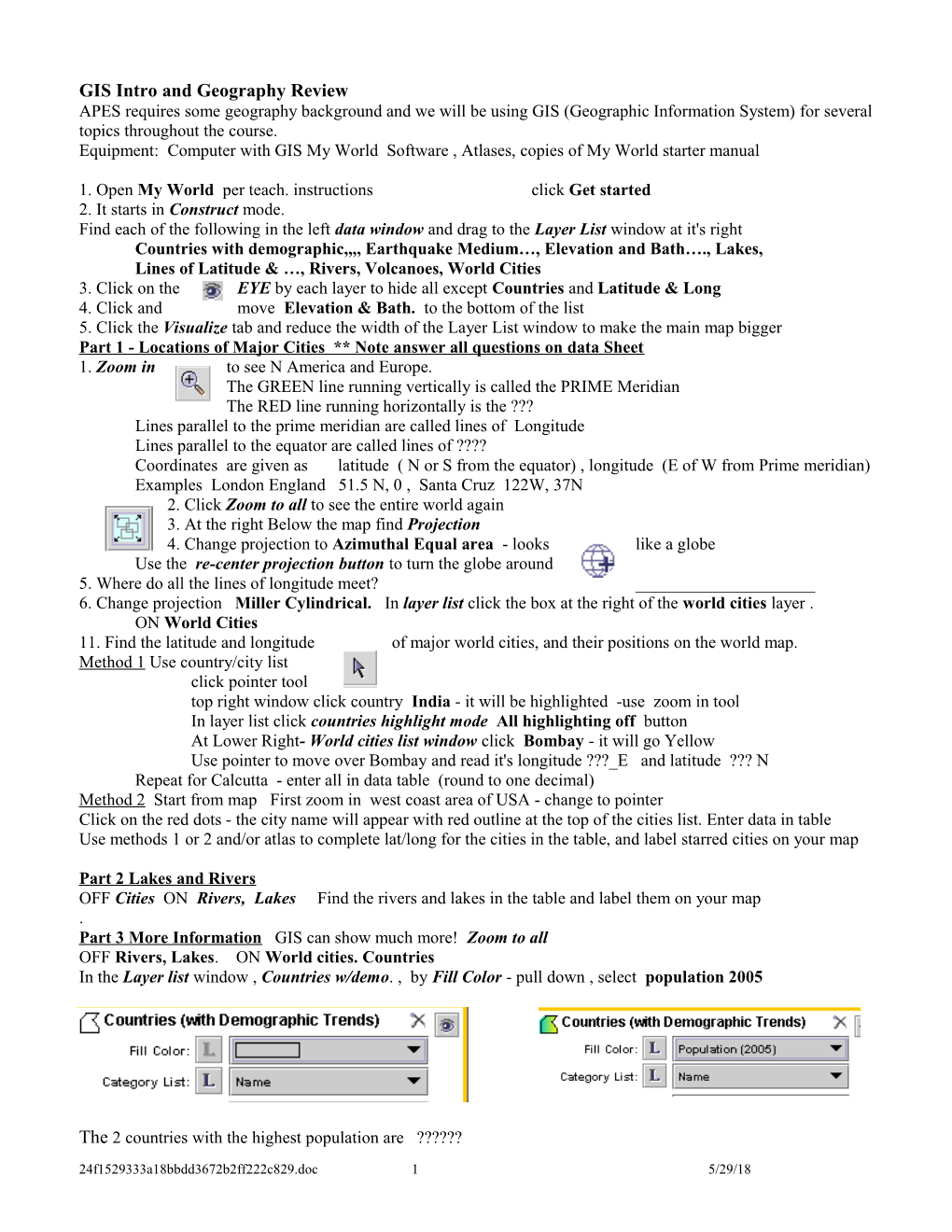 GIS Intro and Geography Review