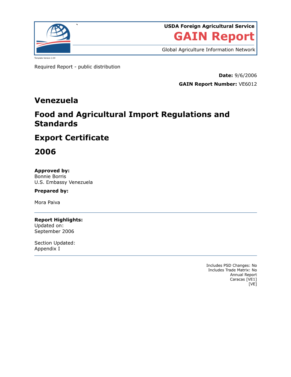 Food and Agricultural Import Regulations and Standards s22