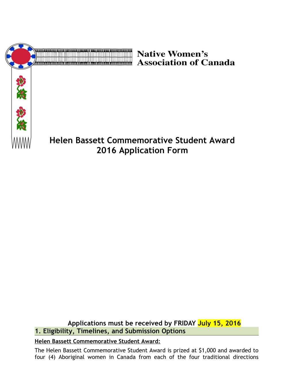 Helen Basset Commemorative Student Scholarships 2005
