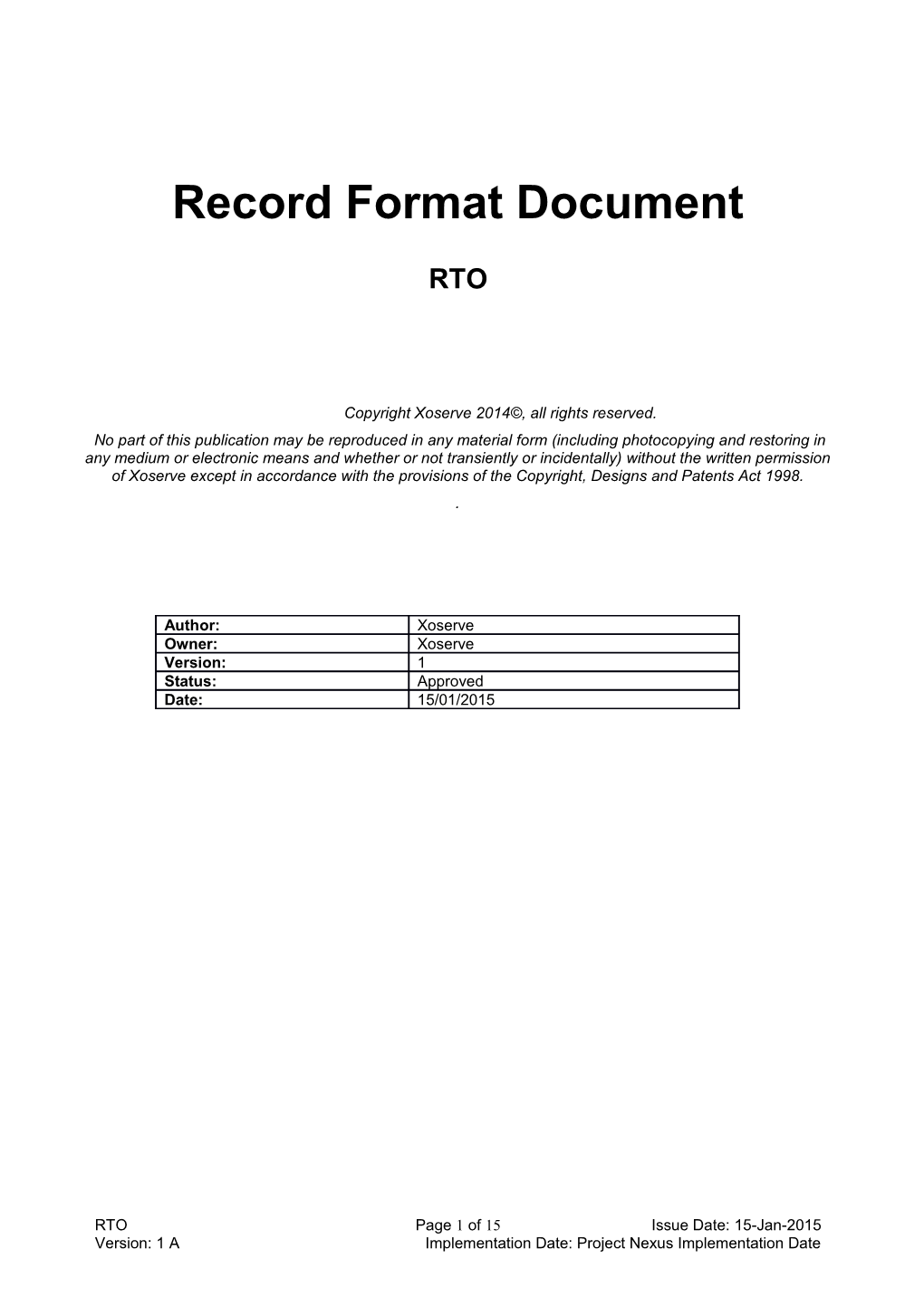 Record Format Document