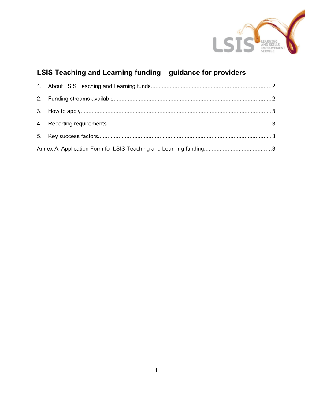 LSIS Cascade Fund Cascading Professional Development