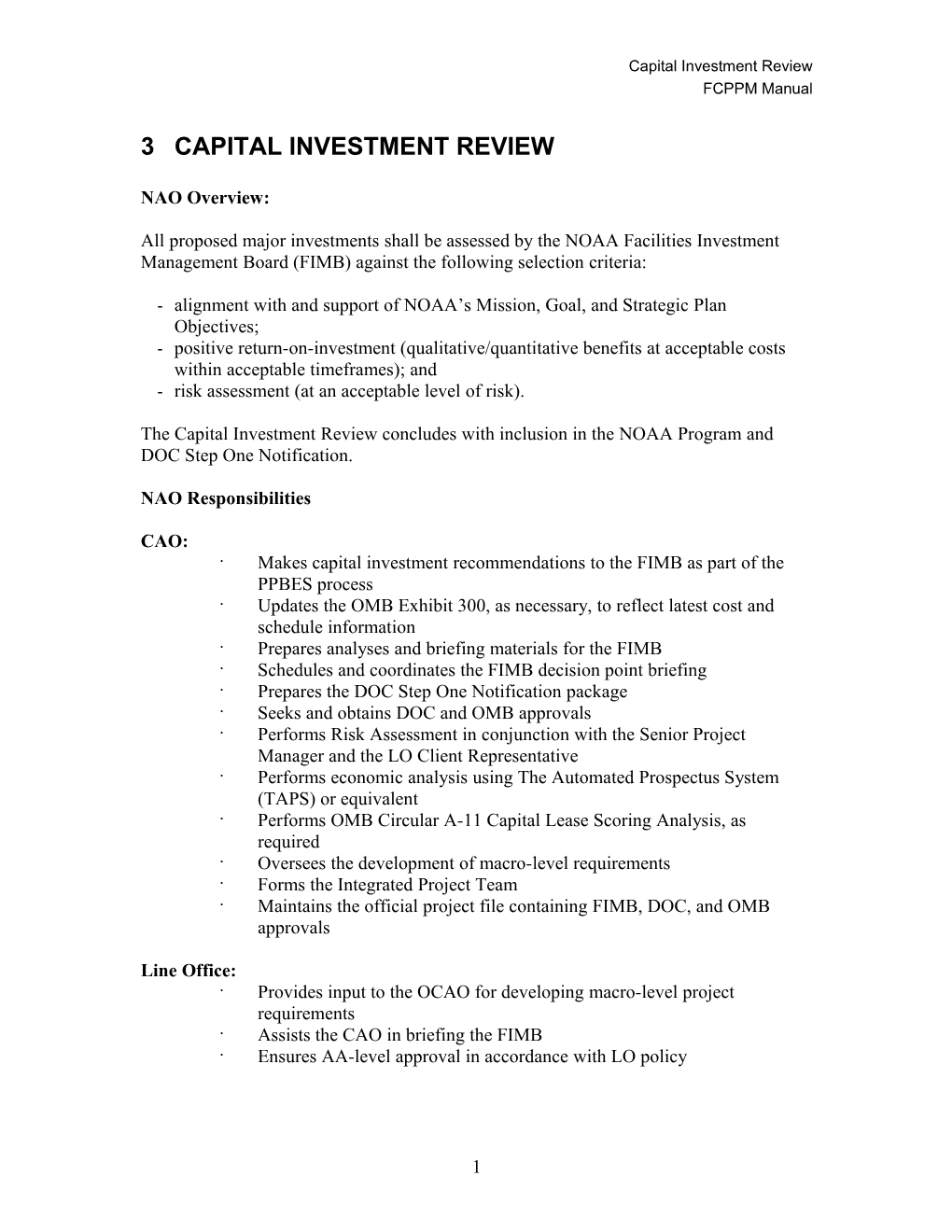 Capital Investment Review