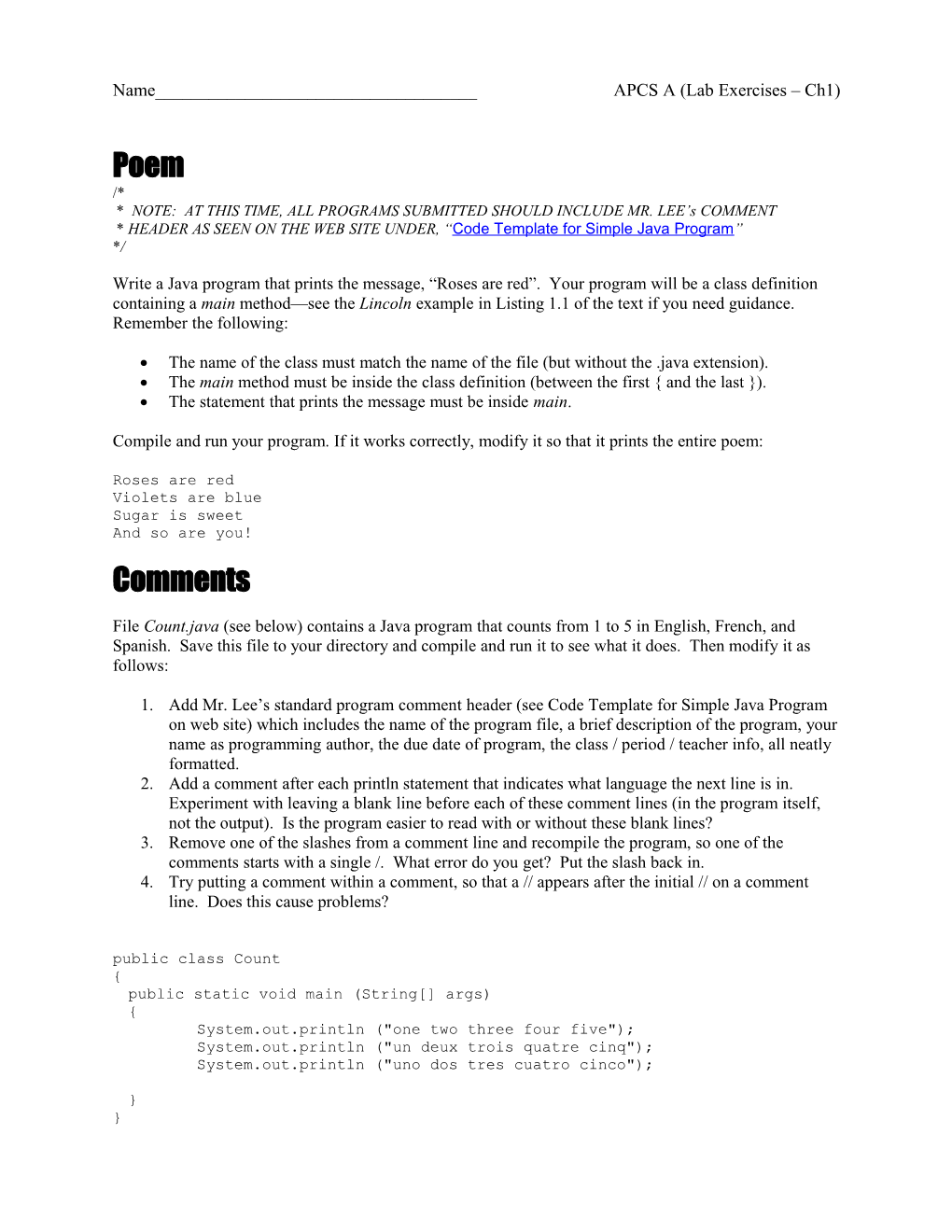 Chapter 2 Lab Exercises