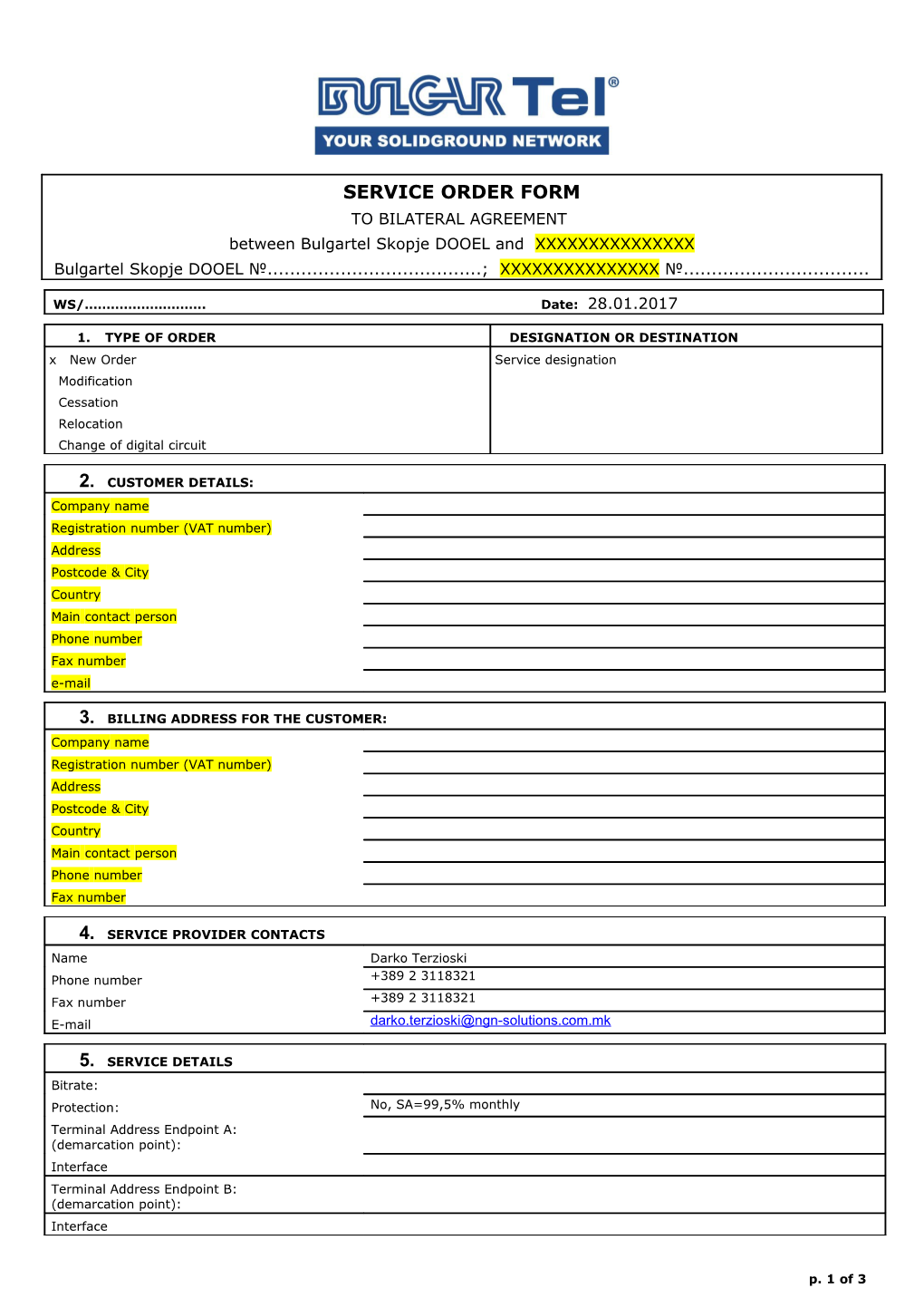 Order for International Private Leased Circuit s1