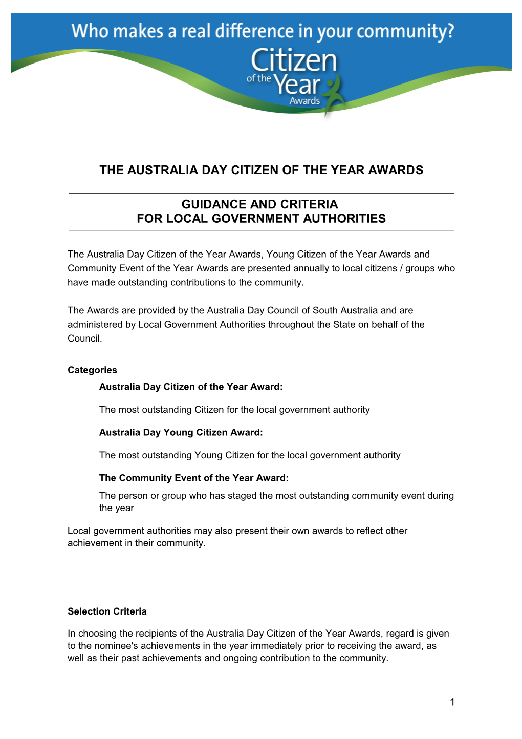 Australia Day Citizen and Young Citizen Awards