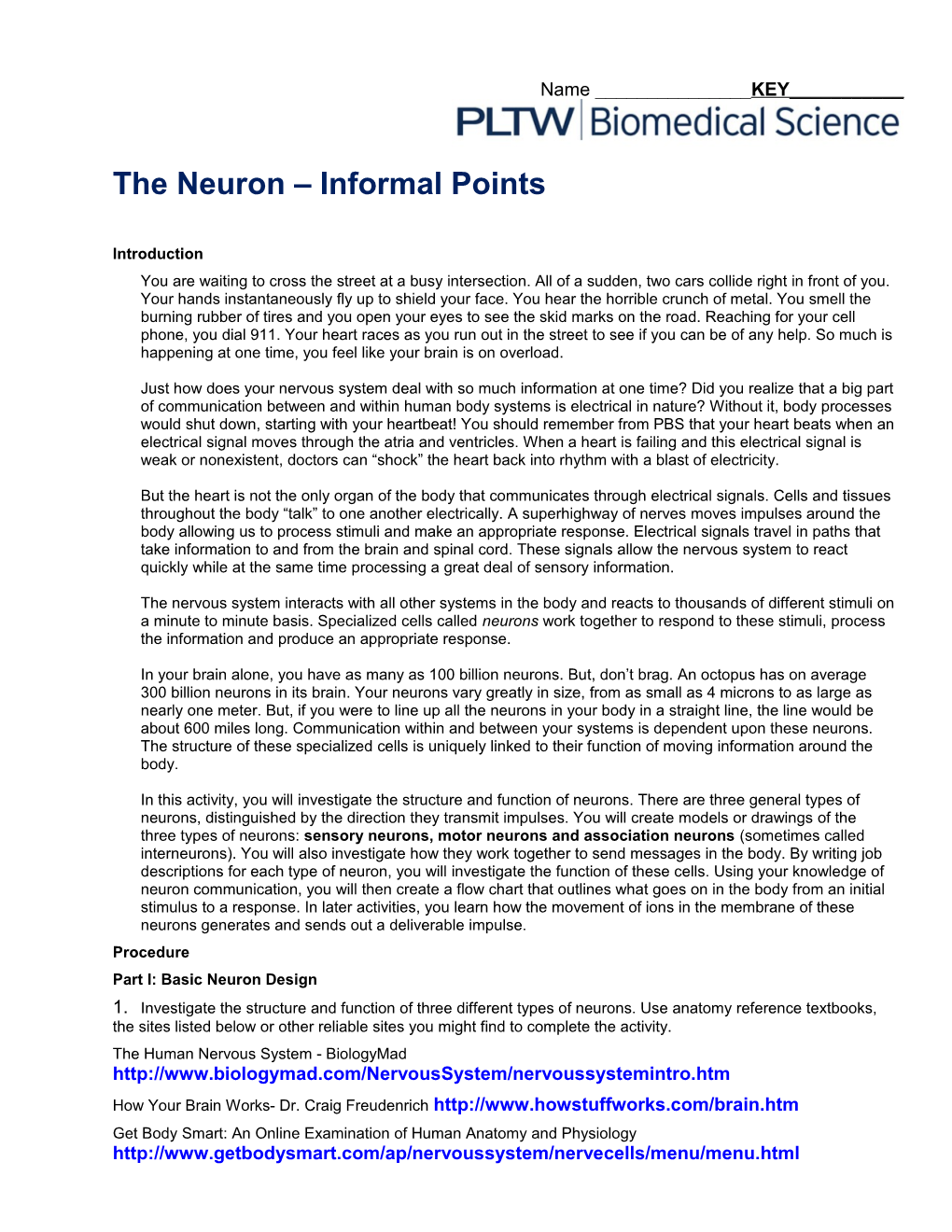 The Neuron Informal Points