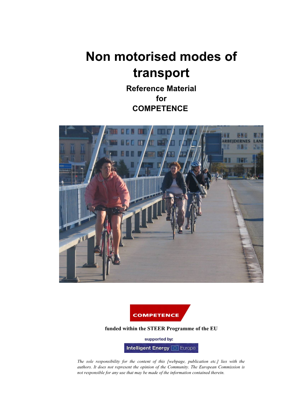 Non Motorised Modes of Transport