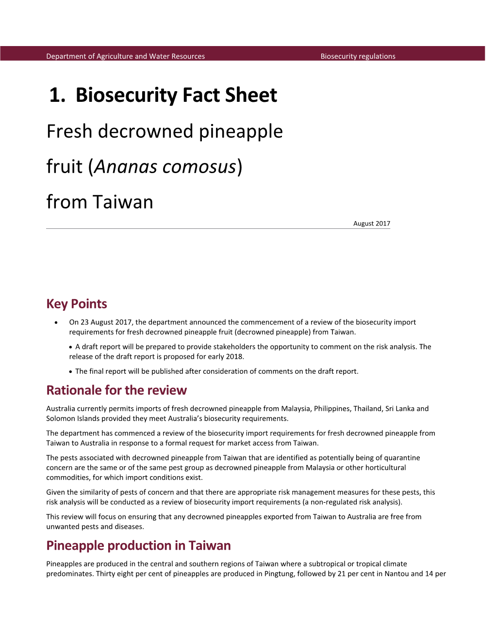 Biosecurity Fact Sheet