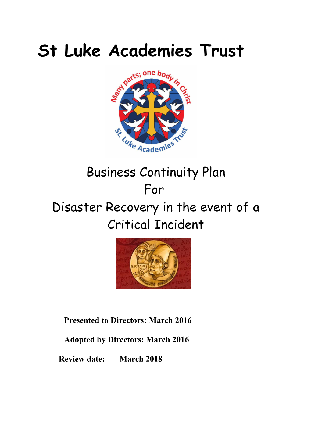 Disaster Recovery in the Event of a Critical Incident