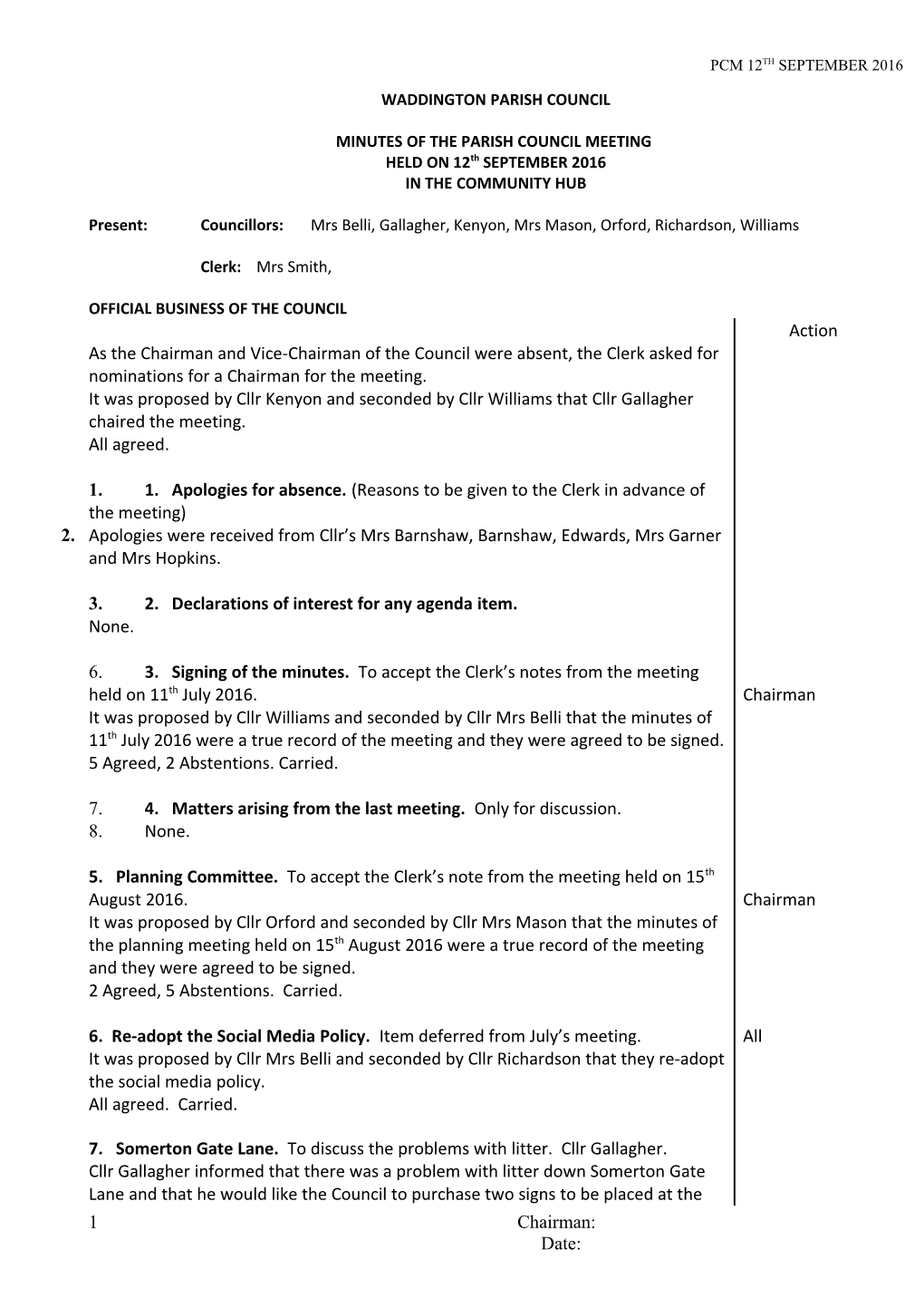 Minutes of the Parish Council Meeting s2