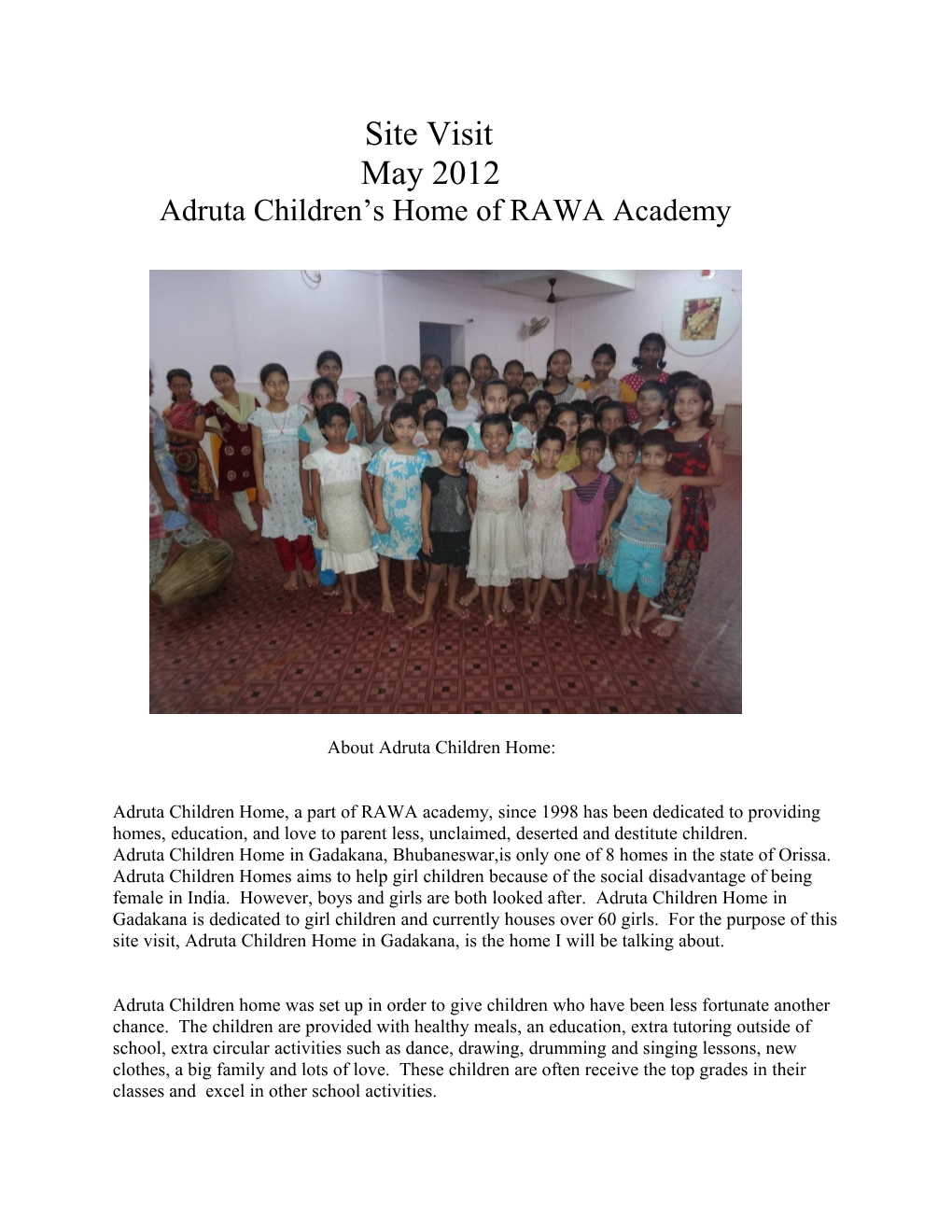 Adruta Children S Home of RAWA Academy