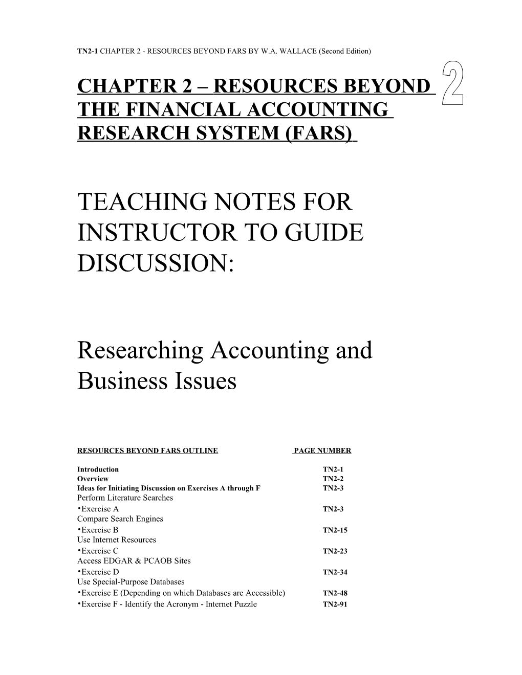 Chapter 2 Resources Beyond the Financial Accounting Research System (Fars)