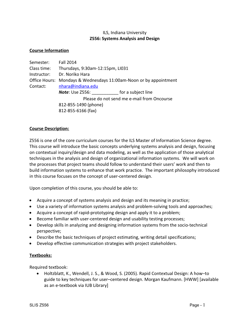 S556 Systems Analysis & Design