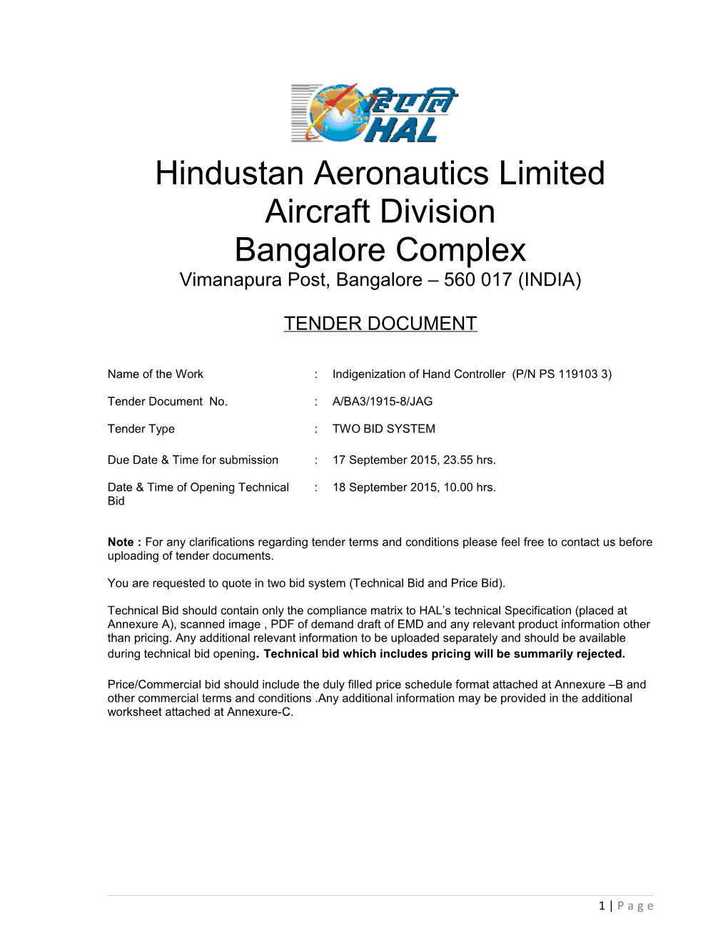 Hindustan Aeronautics Limited