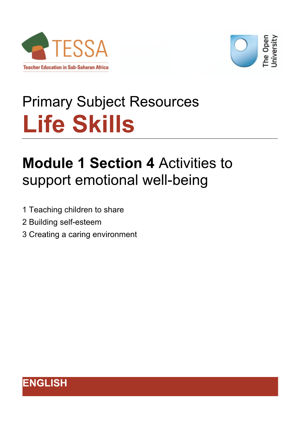 Section 4: Activities to Support Emotional Well-Being