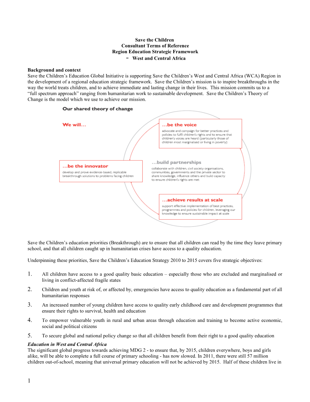 Region Education Strategic Framework