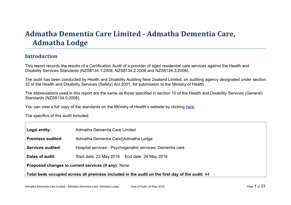 Admatha Dementia Care Limited - Admatha Dementia Care, Admatha Lodge