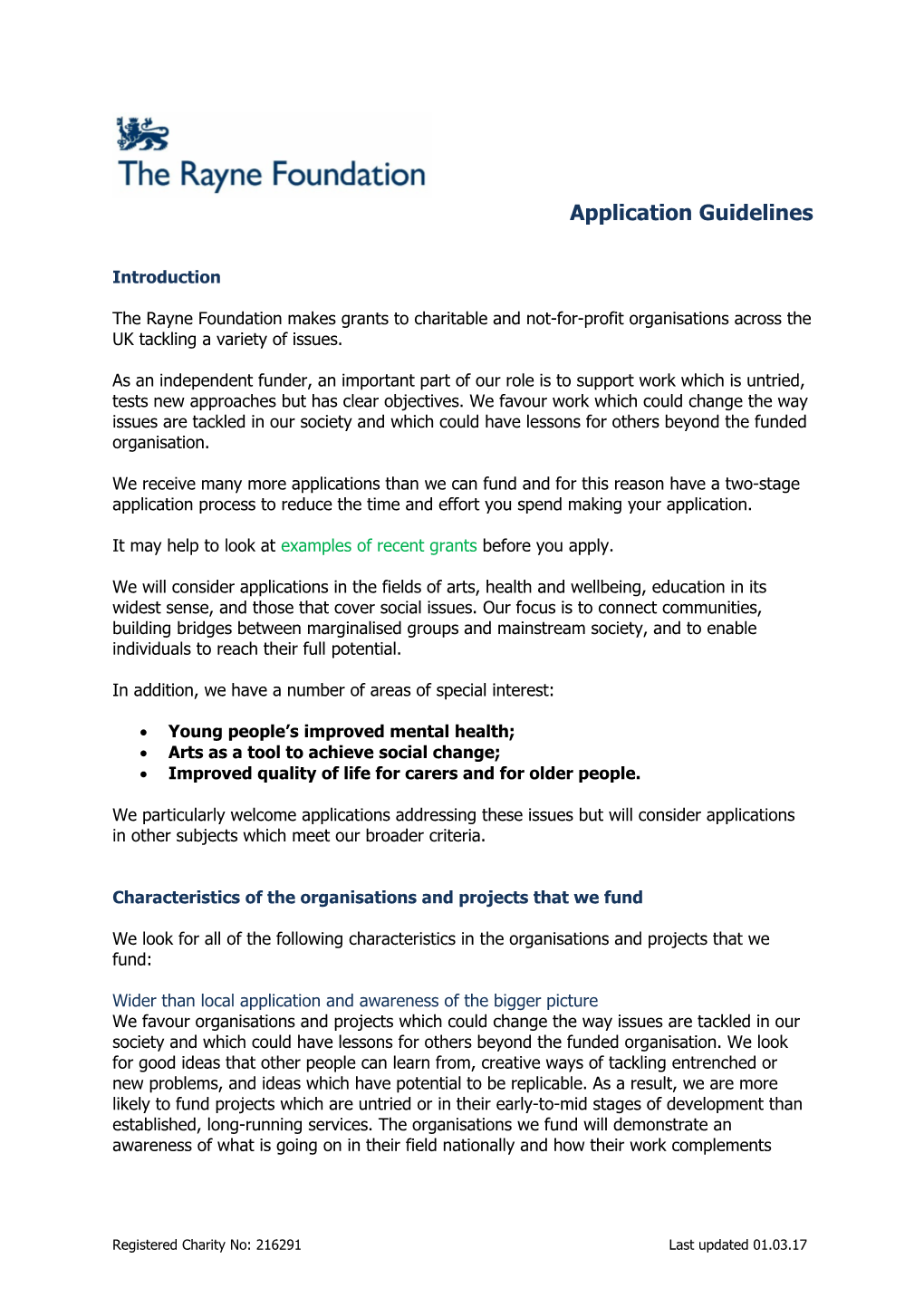 Application Guidelines s1