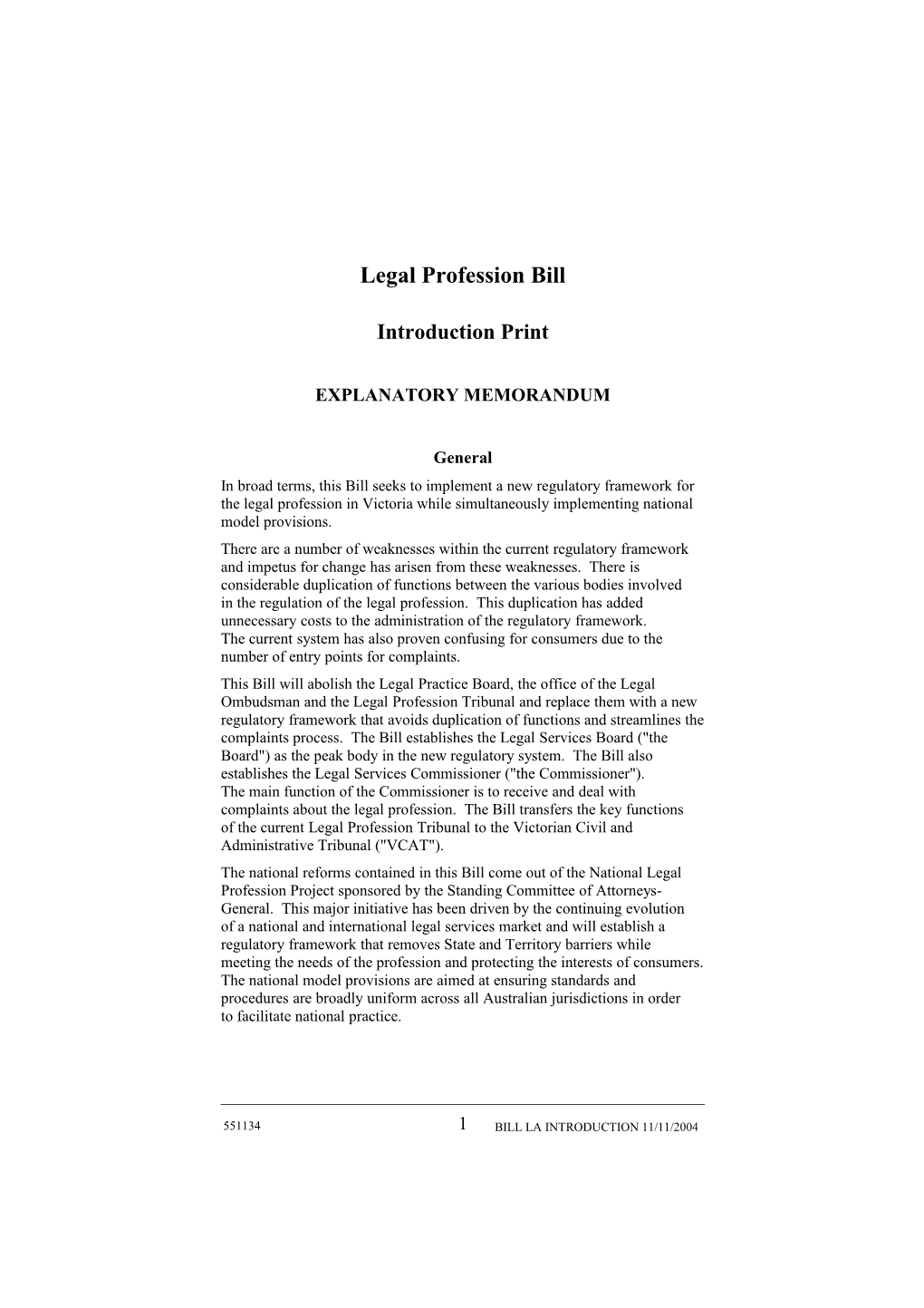 Legal Profession Bill