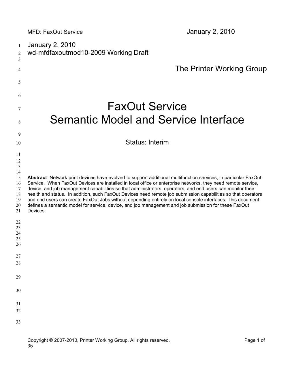 Standard for Internet Printing Protocol -Actual Attributes